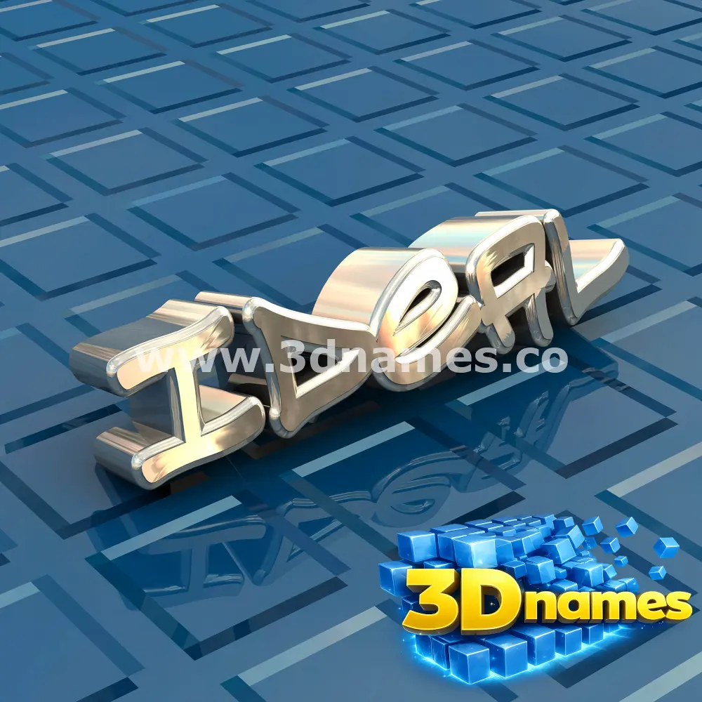 ideal in Blue Bling style - 3D name wallpaper