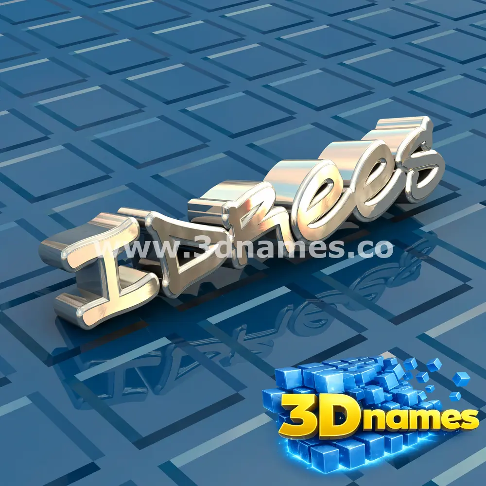 idrees in Blue Bling style - 3D name wallpaper