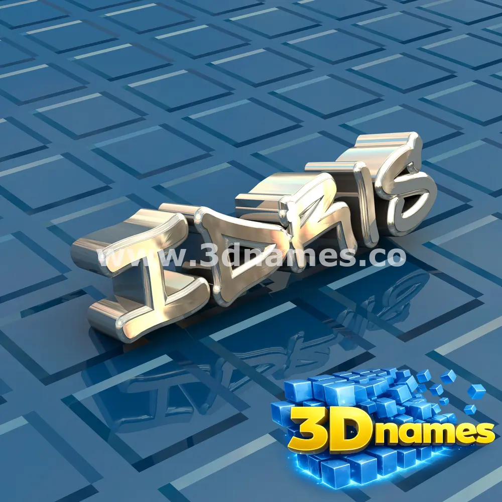 idris in Blue Bling style - 3D name wallpaper