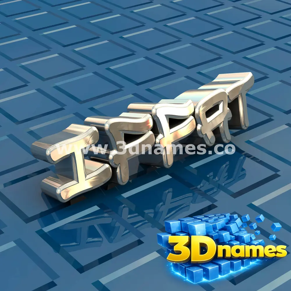 iffat in Blue Bling style - 3D name wallpaper