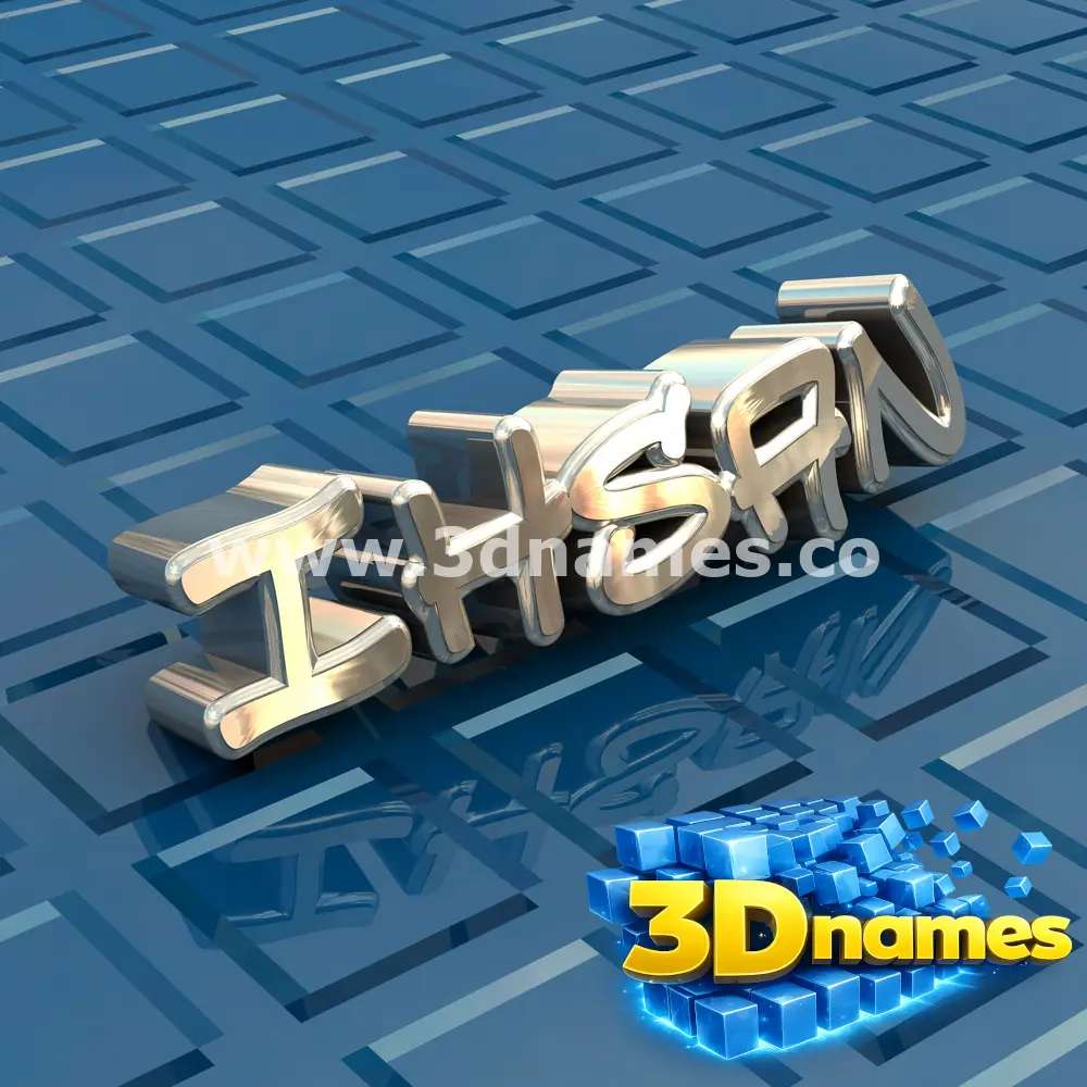 ihsan in Blue Bling style - 3D name wallpaper