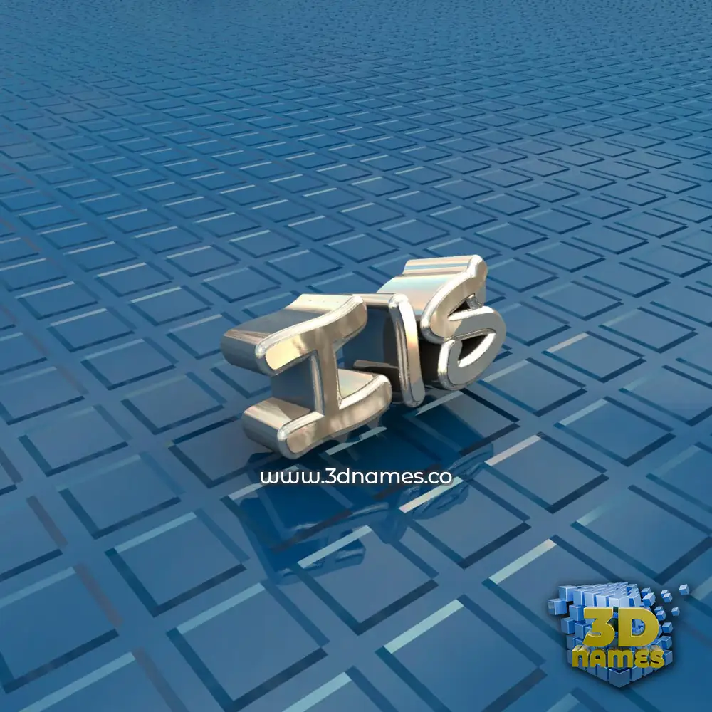 iis in Blue Bling style - 3D name wallpaper