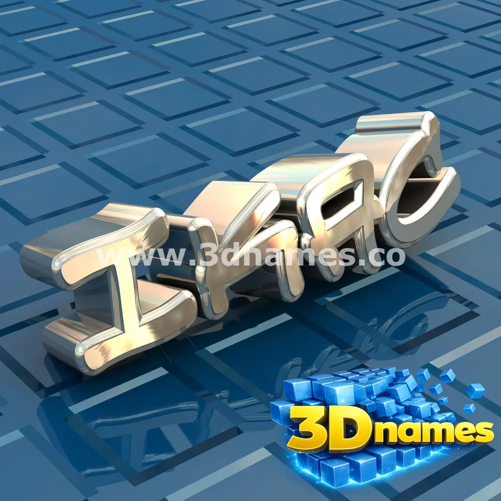 ikac in Blue Bling style - 3D name wallpaper