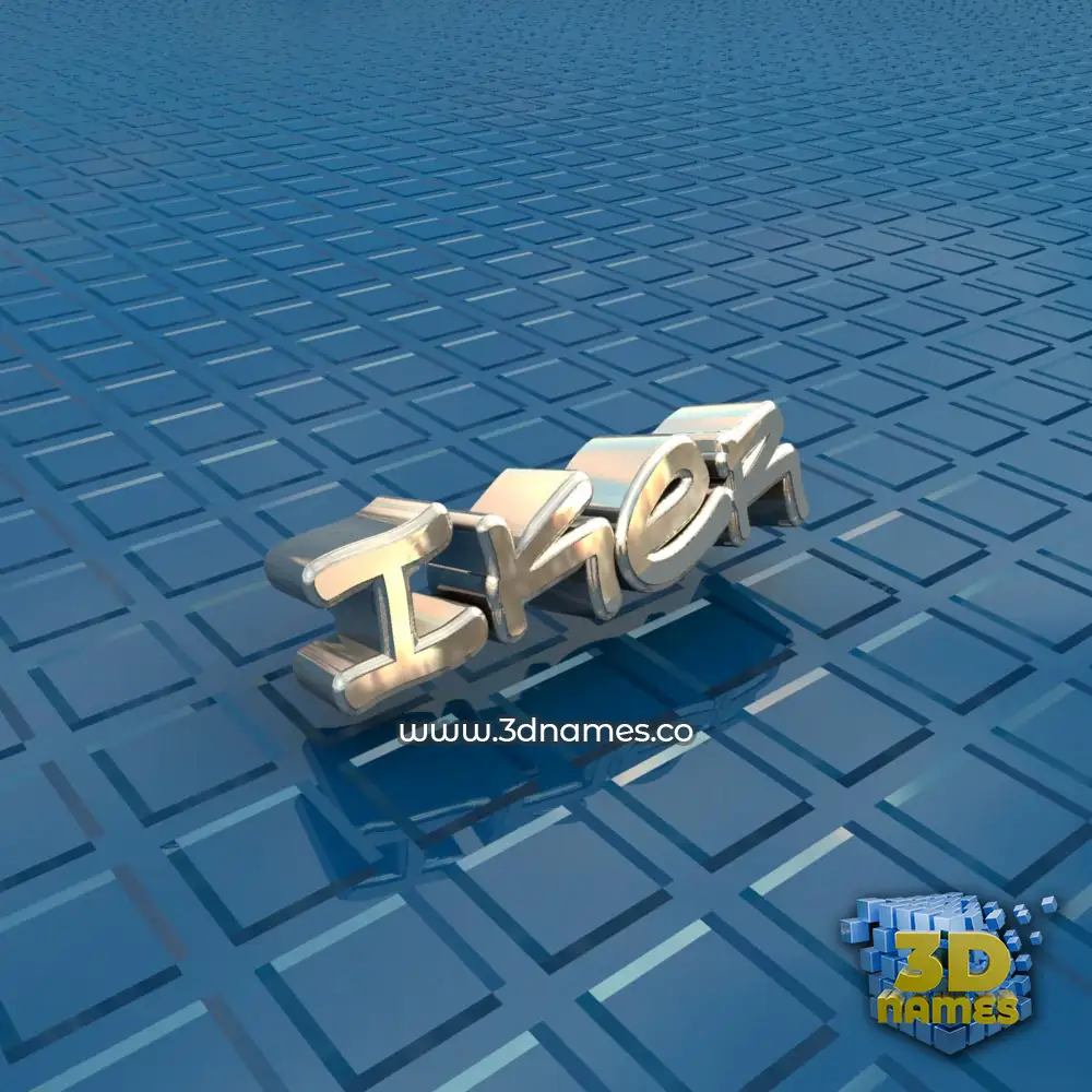 iker in Blue Bling style - 3D name wallpaper