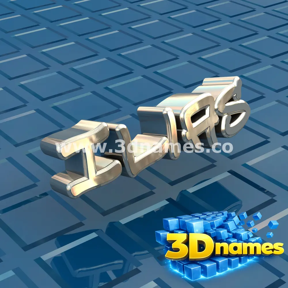 ilias in Blue Bling style - 3D name wallpaper