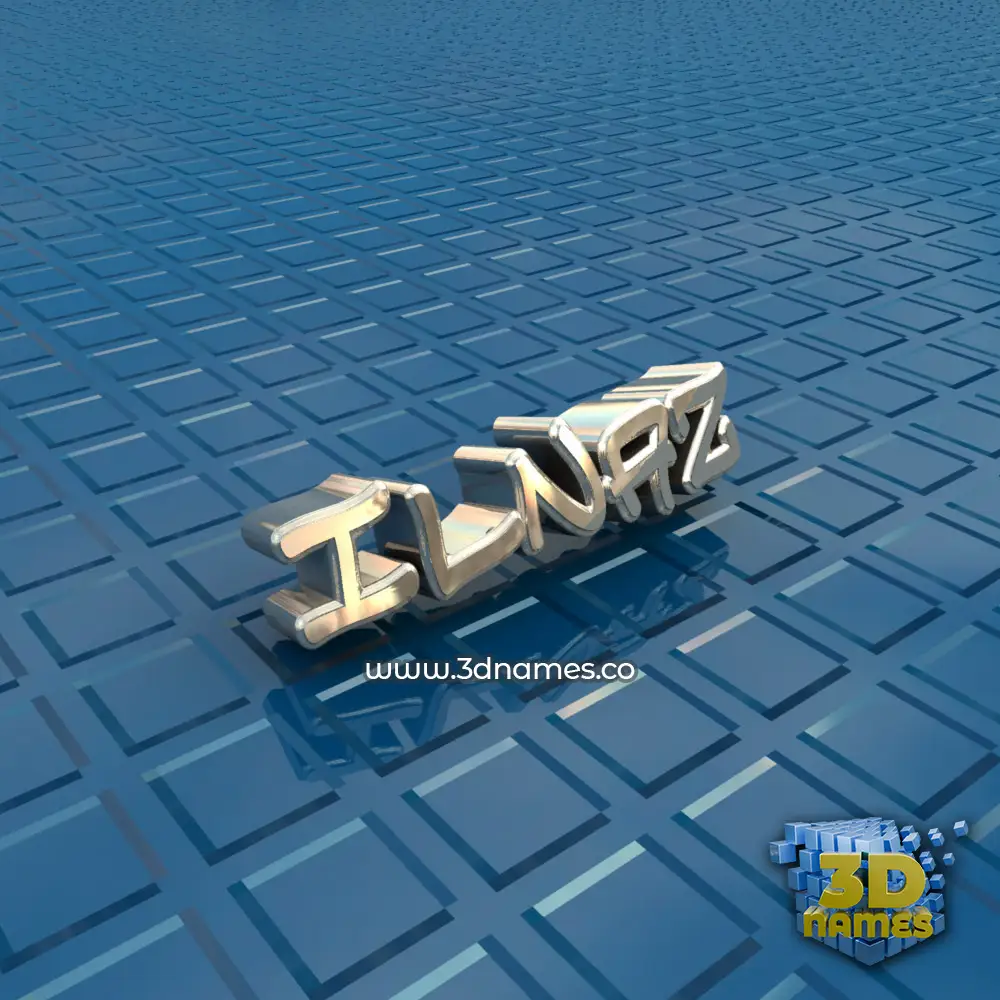 ilnaz in Blue Bling style - 3D name wallpaper