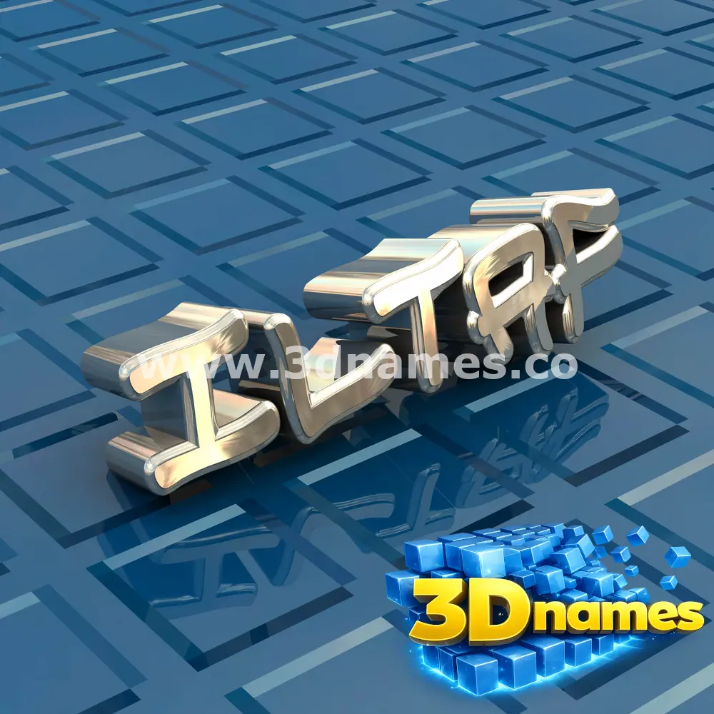 iltaf in Blue Bling style - 3D name wallpaper