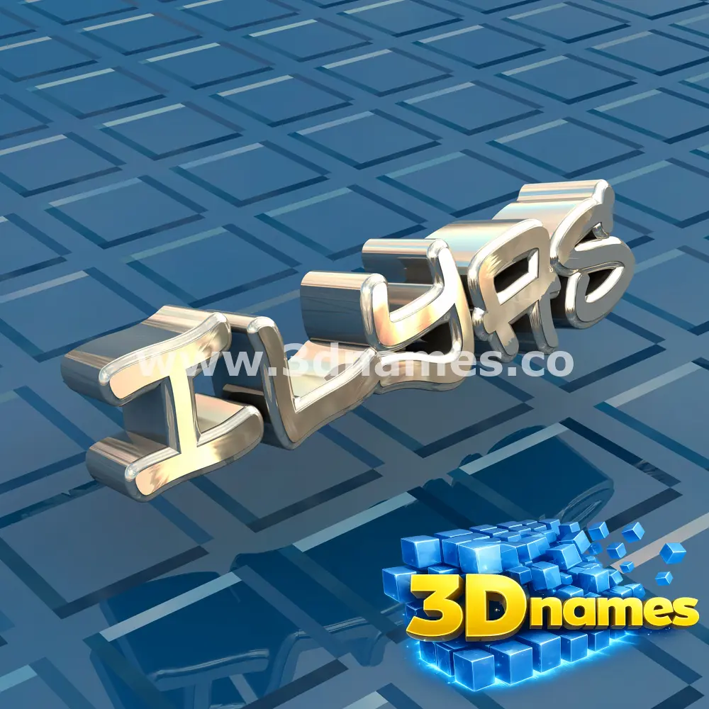 ilyas in Blue Bling style - 3D name wallpaper