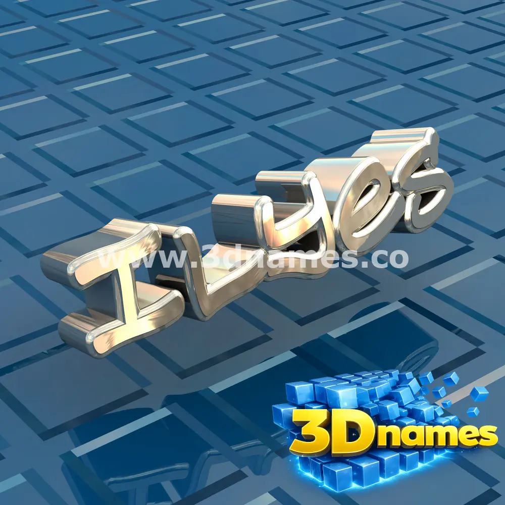 ilyes in Blue Bling style - 3D name wallpaper