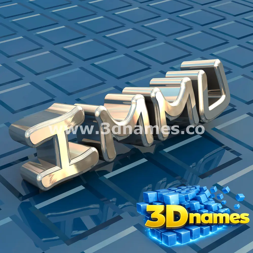 immu in Blue Bling style - 3D name wallpaper