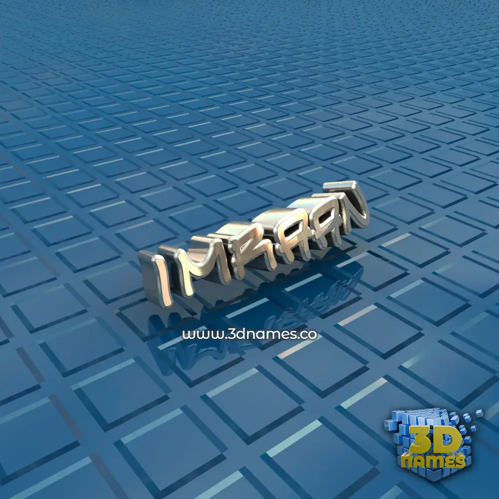 imraan in Blue Bling style - 3D name wallpaper