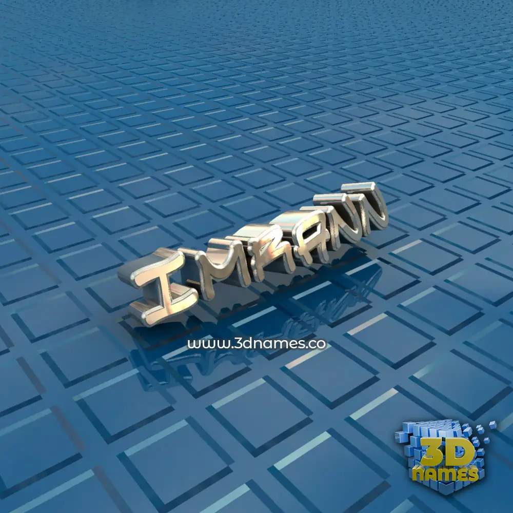 imrann in Blue Bling style - 3D name wallpaper
