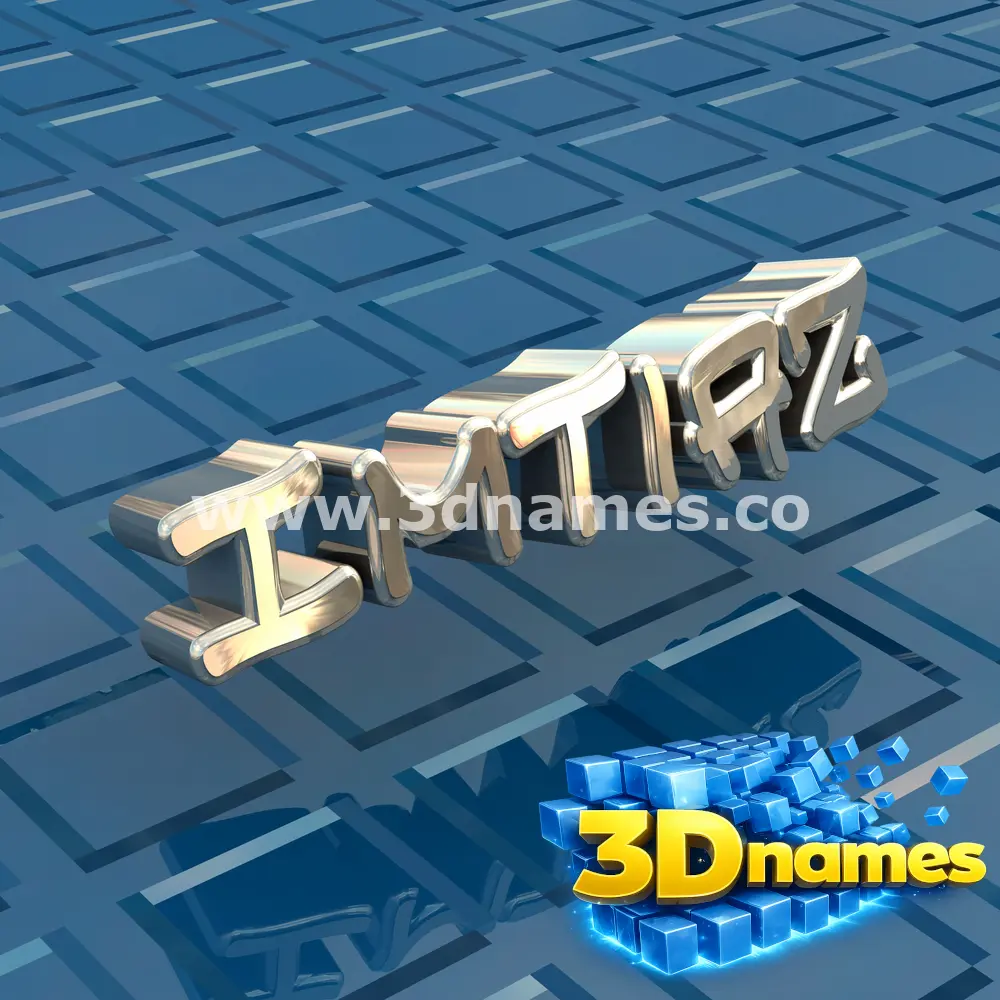 imtiaz in Blue Bling style - 3D name wallpaper