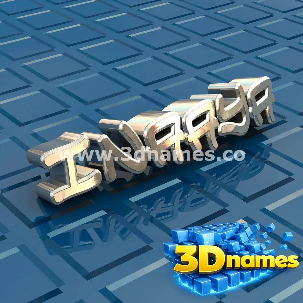 inaaya in Blue Bling style - 3D name wallpaper