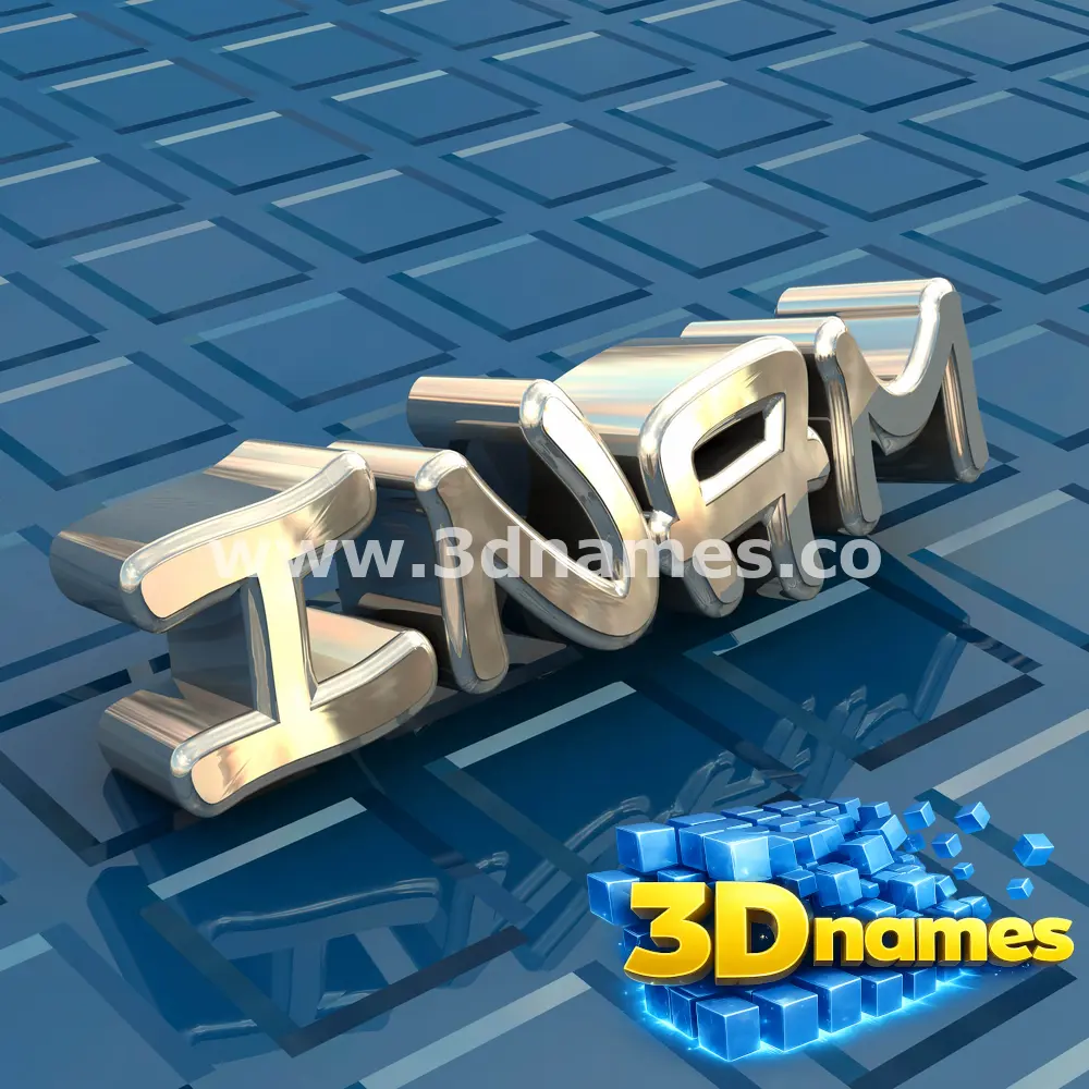 inam in Blue Bling style - 3D name wallpaper