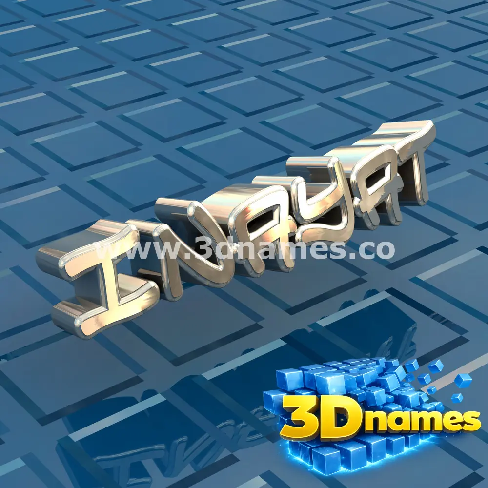 inayat in Blue Bling style - 3D name wallpaper