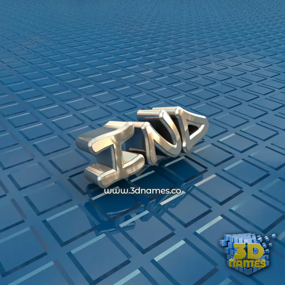 ind in Blue Bling style - 3D name wallpaper