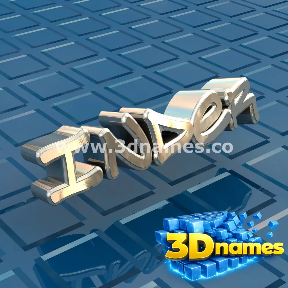 inder in Blue Bling style - 3D name wallpaper