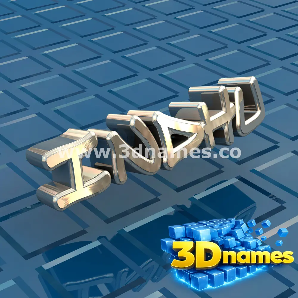indhu in Blue Bling style - 3D name wallpaper