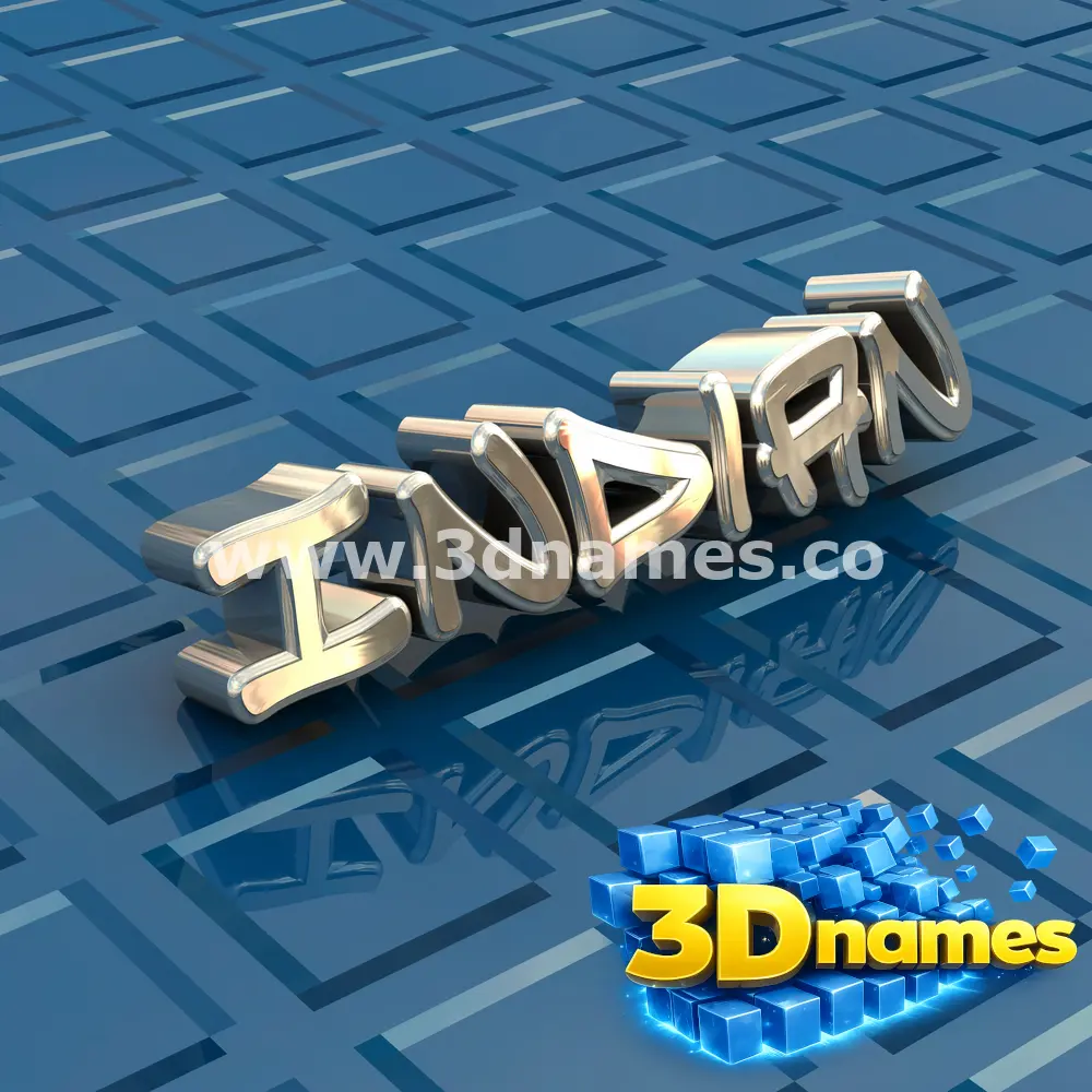 indian in Blue Bling style - 3D name wallpaper