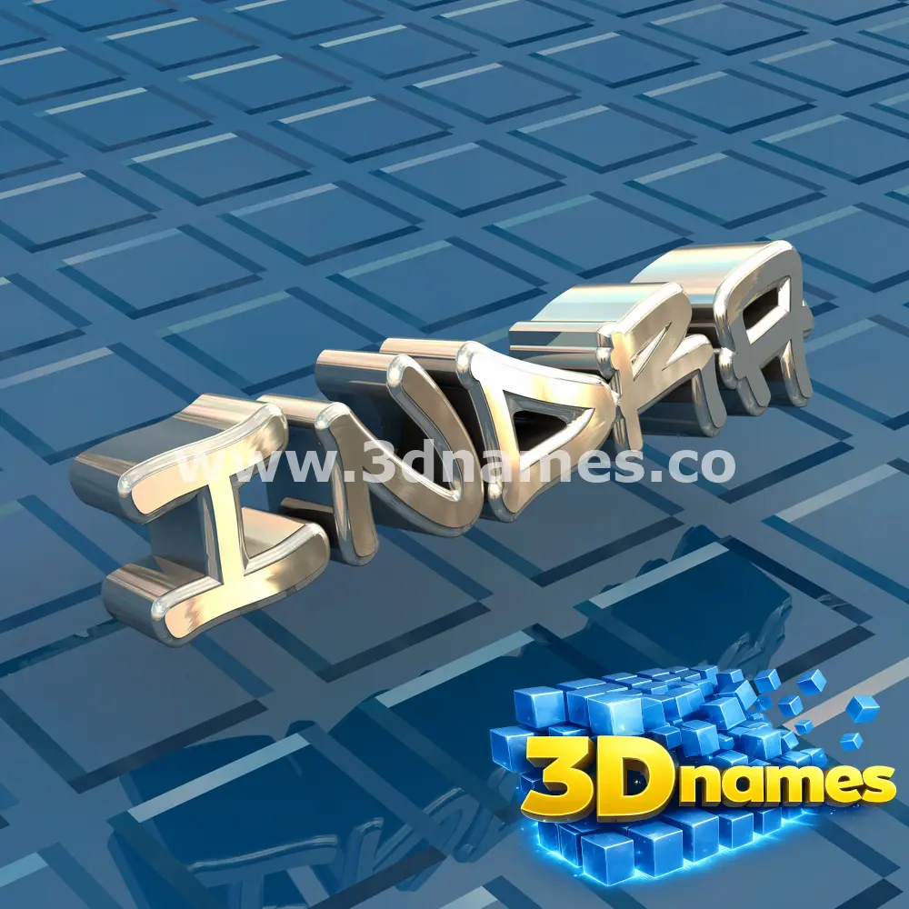 indra in Blue Bling style - 3D name wallpaper
