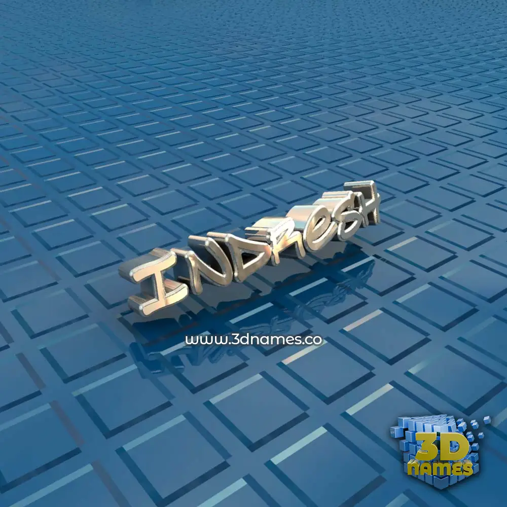 indresh in Blue Bling style - 3D name wallpaper