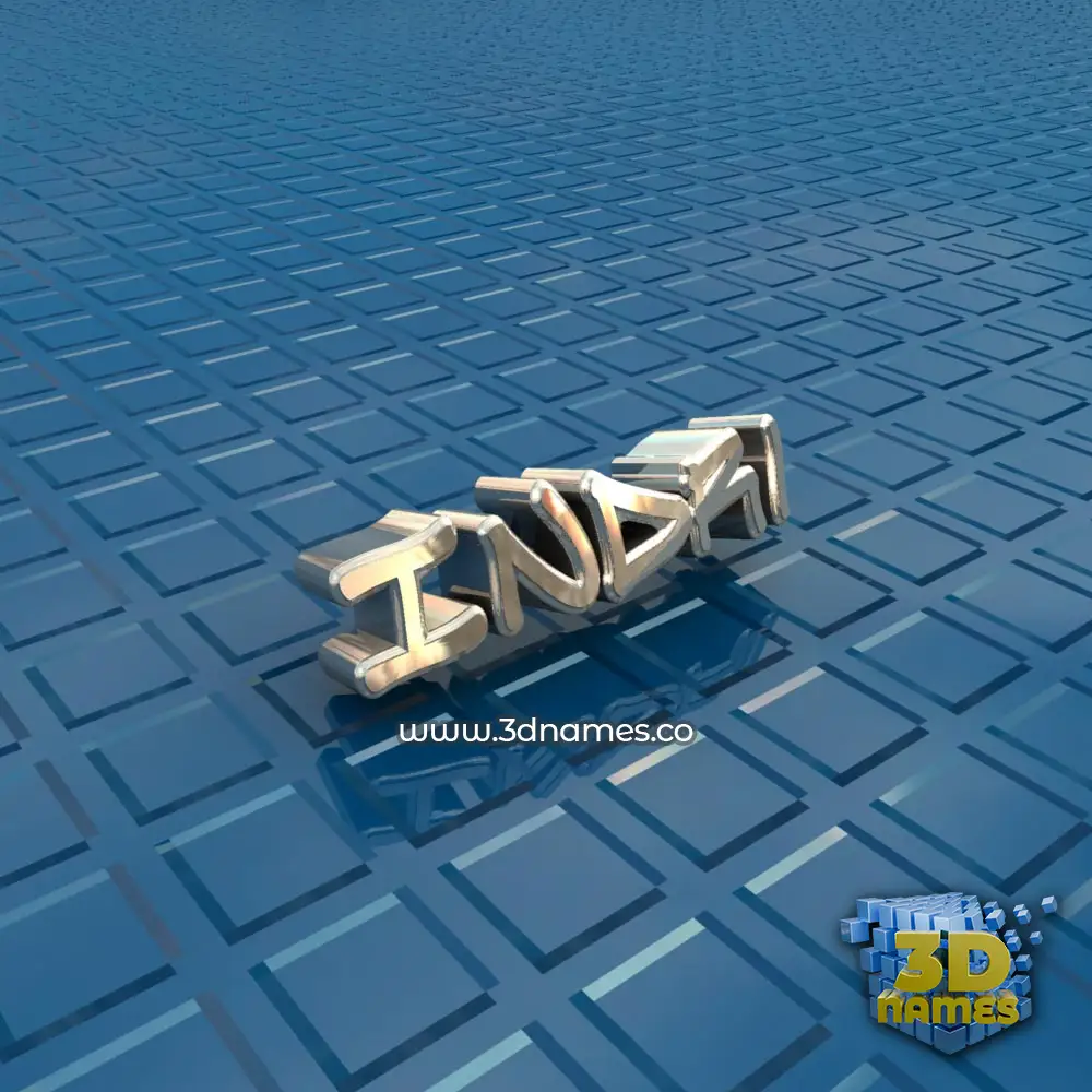 indri in Blue Bling style - 3D name wallpaper