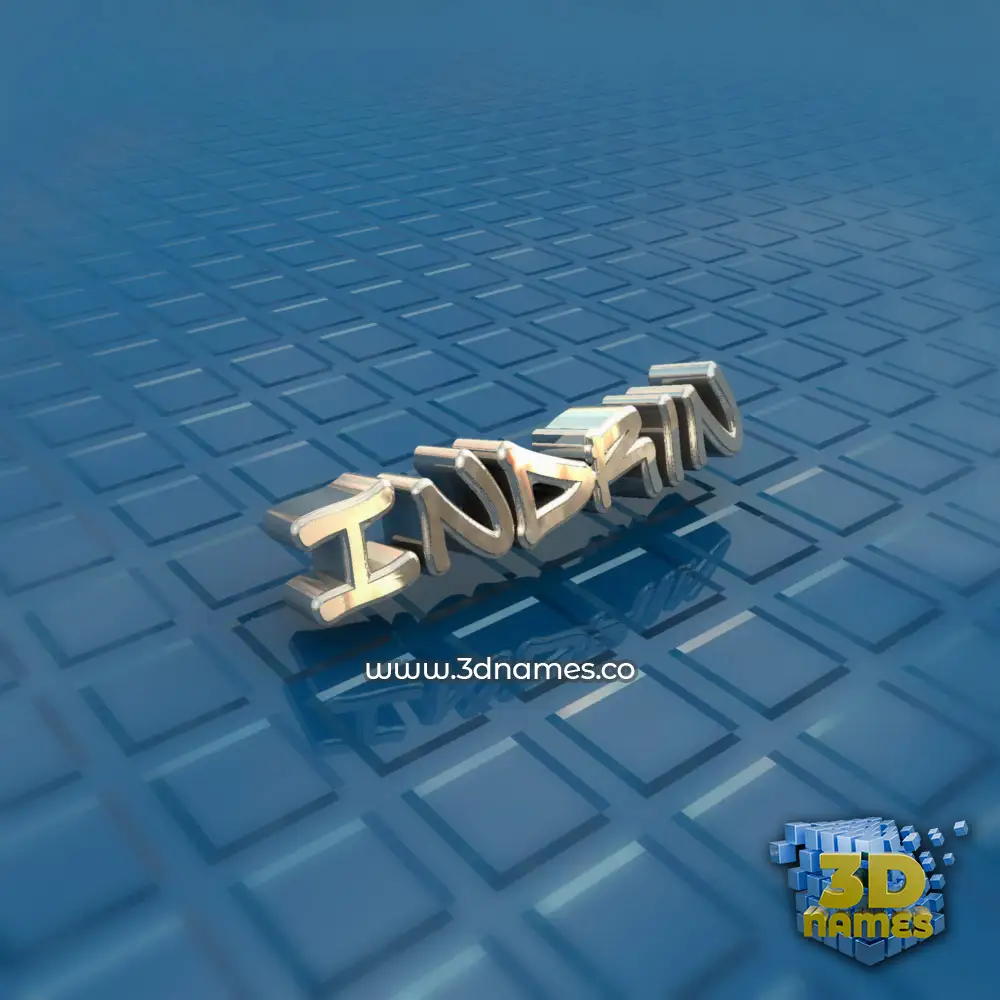 indrin in Blue Bling style - 3D name wallpaper
