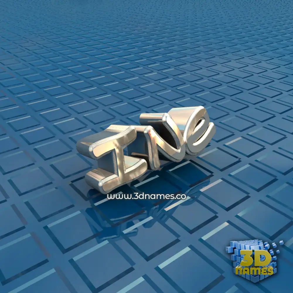 ine in Blue Bling style - 3D name wallpaper
