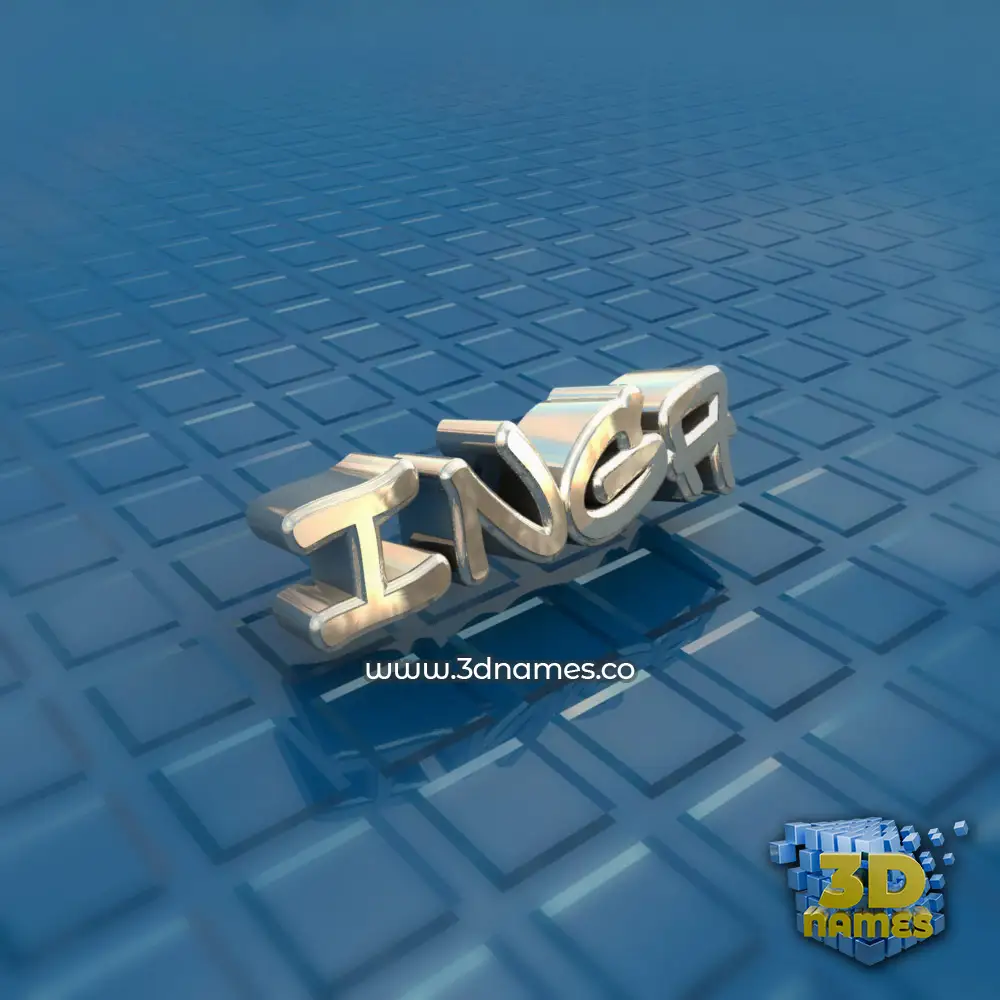 inga in Blue Bling style - 3D name wallpaper