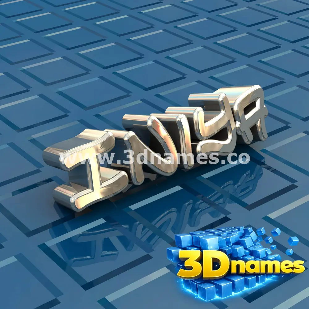 iniya in Blue Bling style - 3D name wallpaper