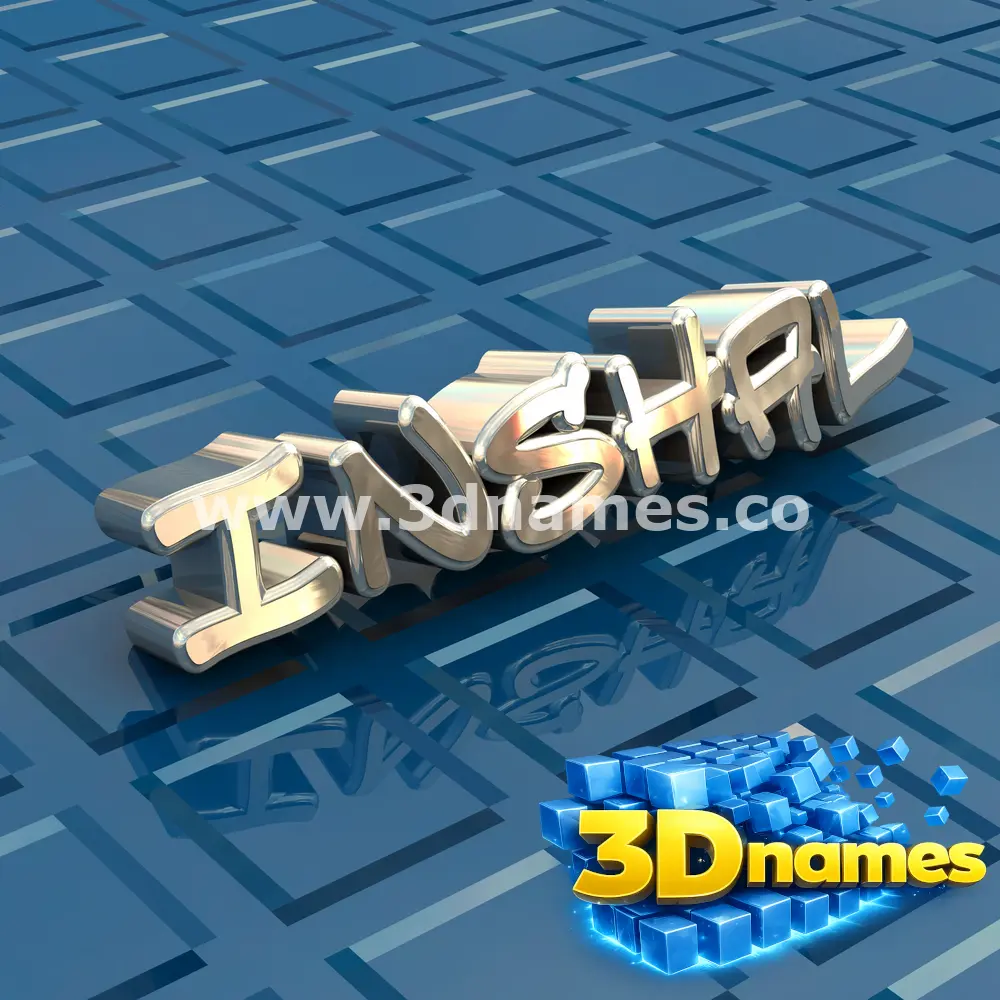 inshal in Blue Bling style - 3D name wallpaper