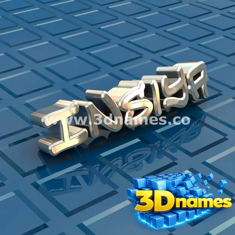 insiya in Blue Bling style - 3D name wallpaper