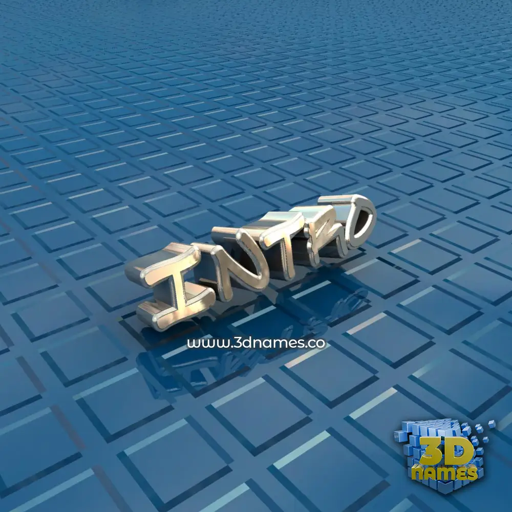 intro in Blue Bling style - 3D name wallpaper