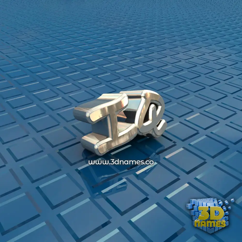 iq in Blue Bling style - 3D name wallpaper