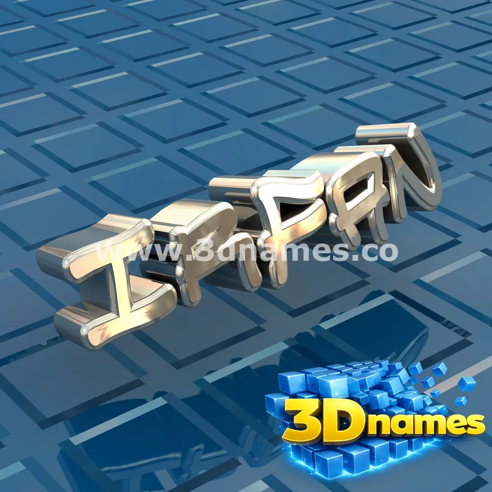 irfan in Blue Bling style - 3D name wallpaper