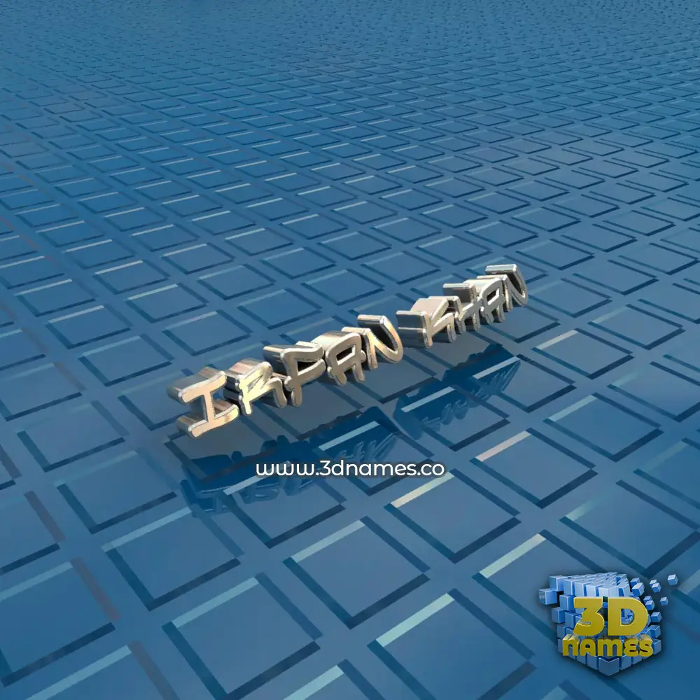 irfan khan in Blue Bling style - 3D name wallpaper