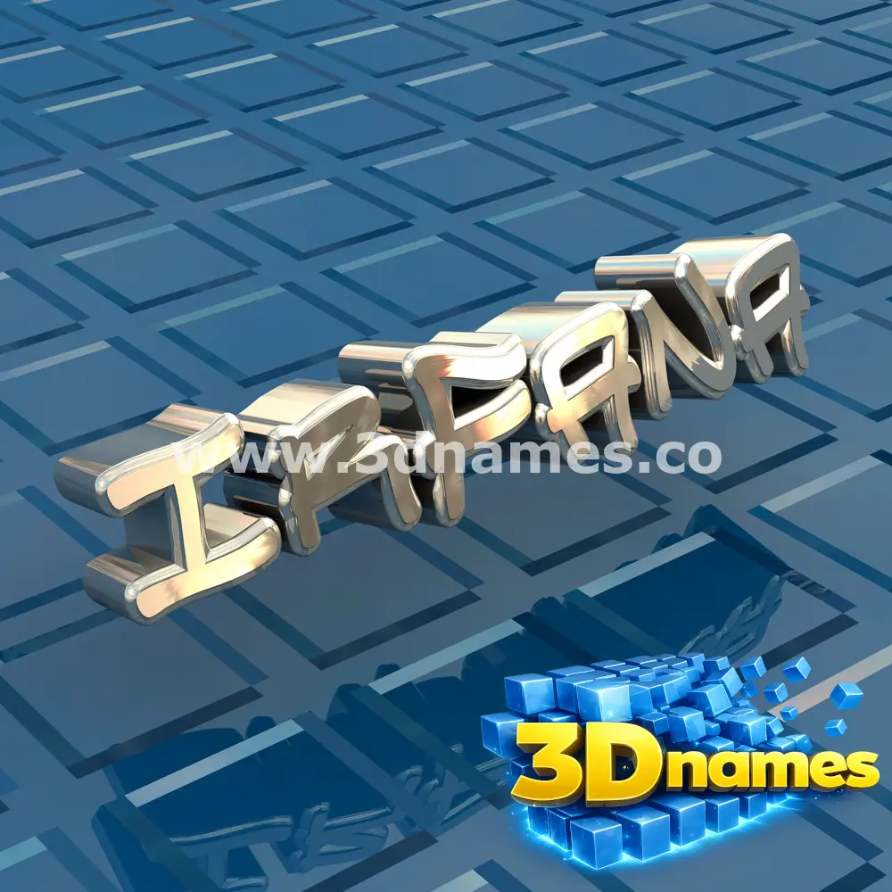 irfana in Blue Bling style - 3D name wallpaper