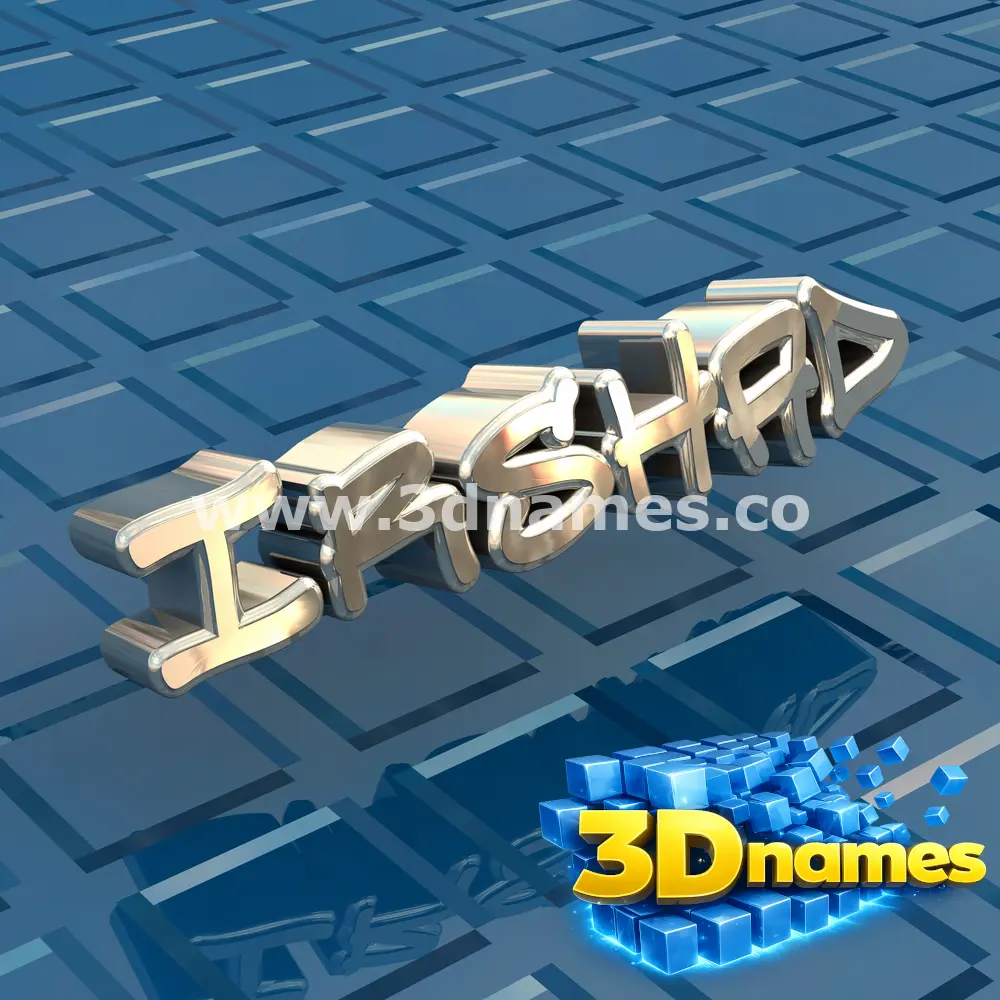 irshad in Blue Bling style - 3D name wallpaper