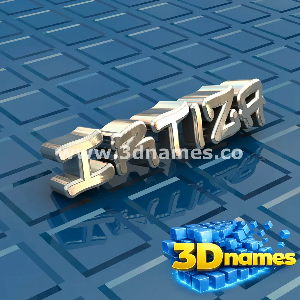 irtiza in Blue Bling style - 3D name wallpaper