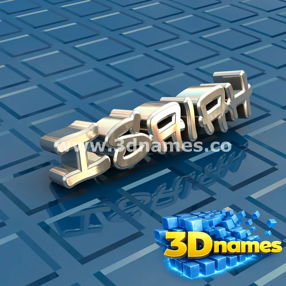 isaiah in Blue Bling style - 3D name wallpaper