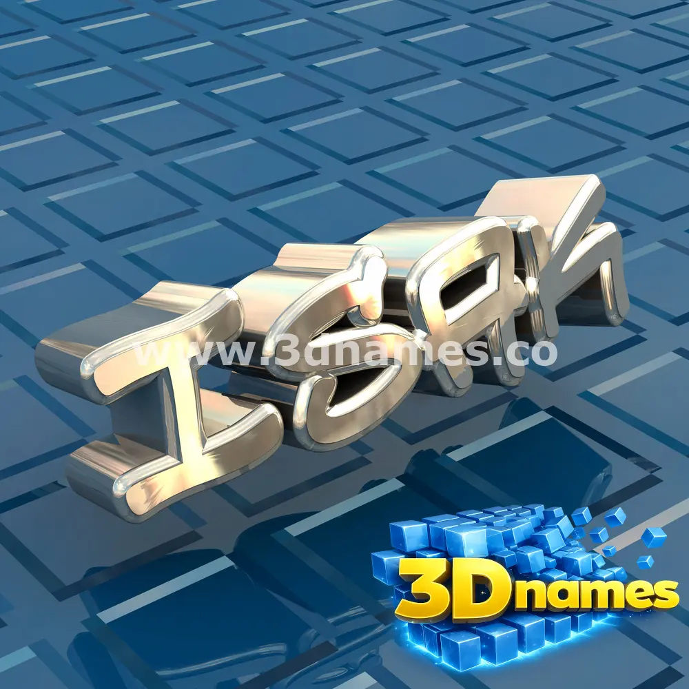 isak in Blue Bling style - 3D name wallpaper