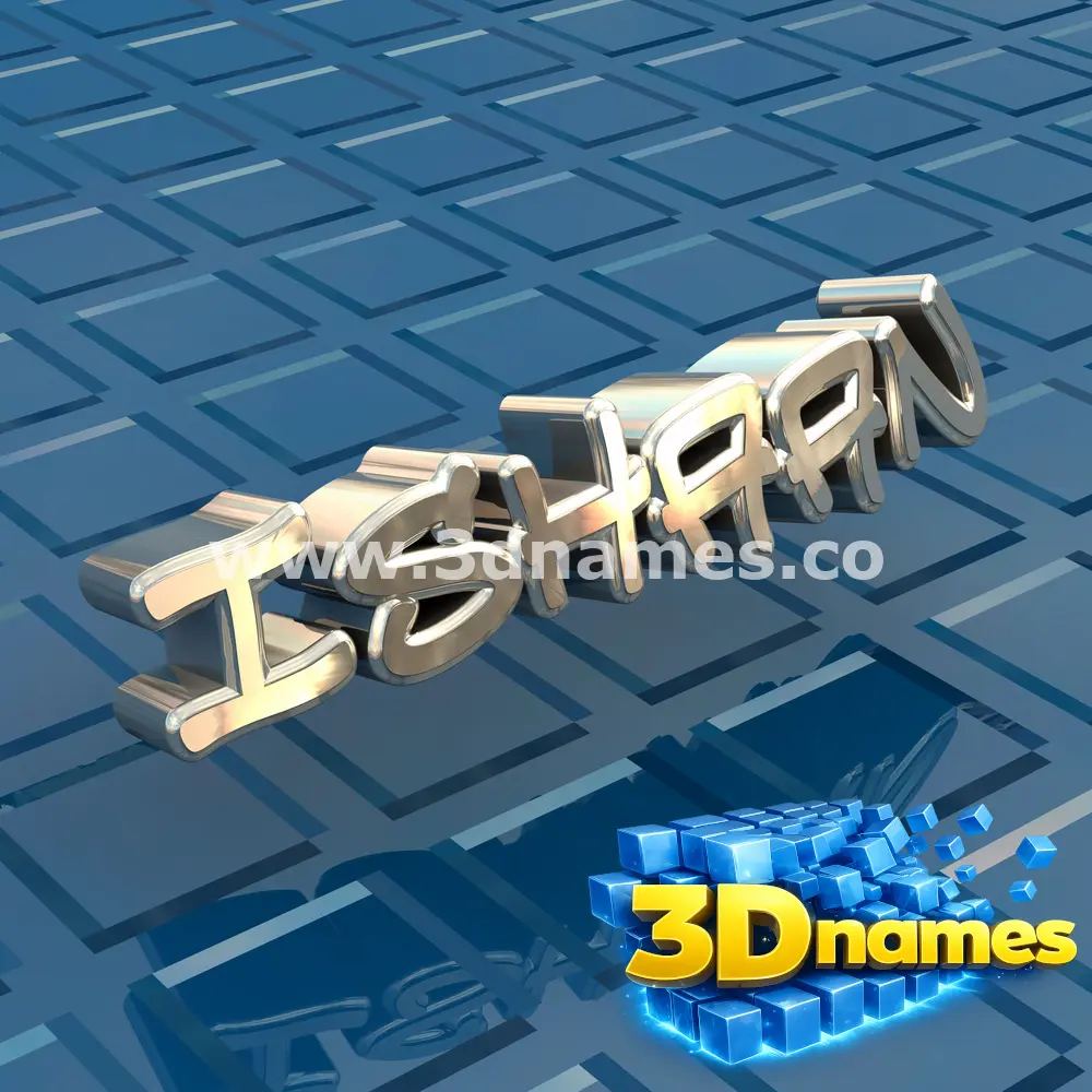 ishaan in Blue Bling style - 3D name wallpaper