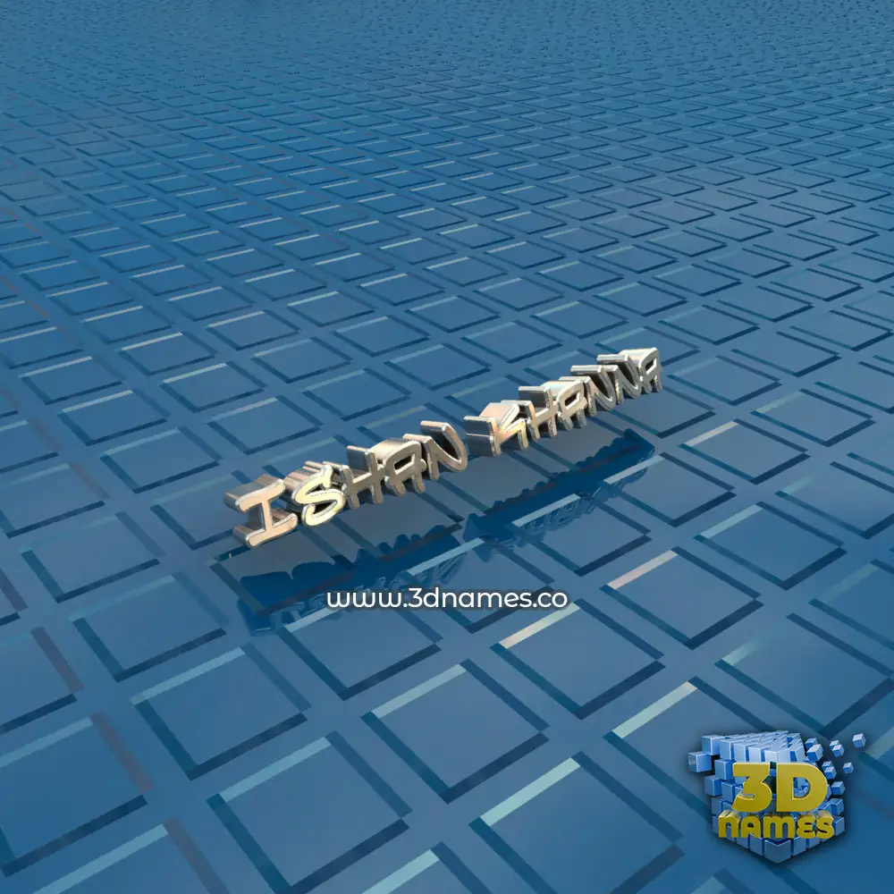 ishan khanna in Blue Bling style - 3D name wallpaper