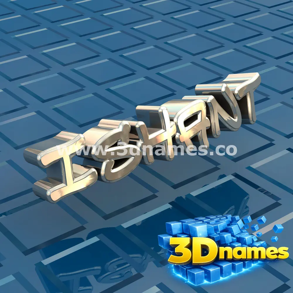 ishant in Blue Bling style - 3D name wallpaper
