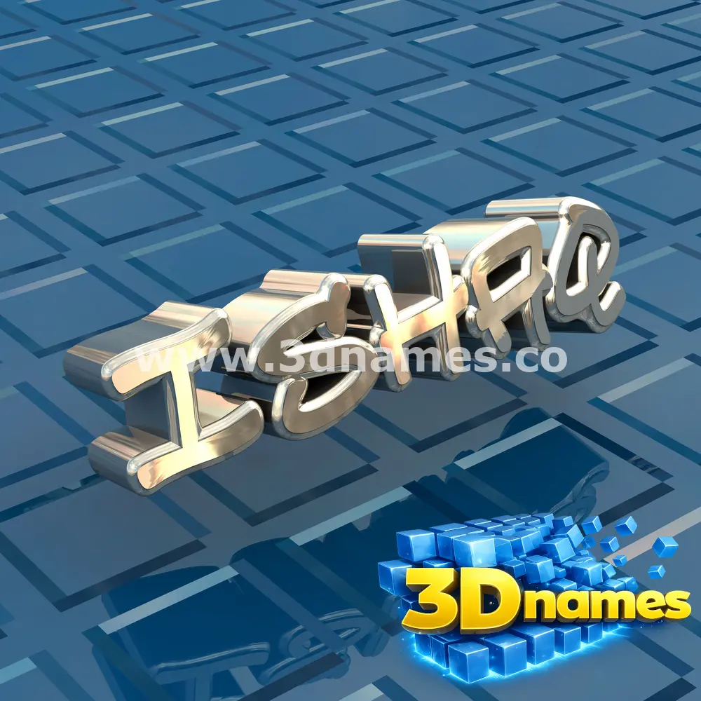 ishaq in Blue Bling style - 3D name wallpaper