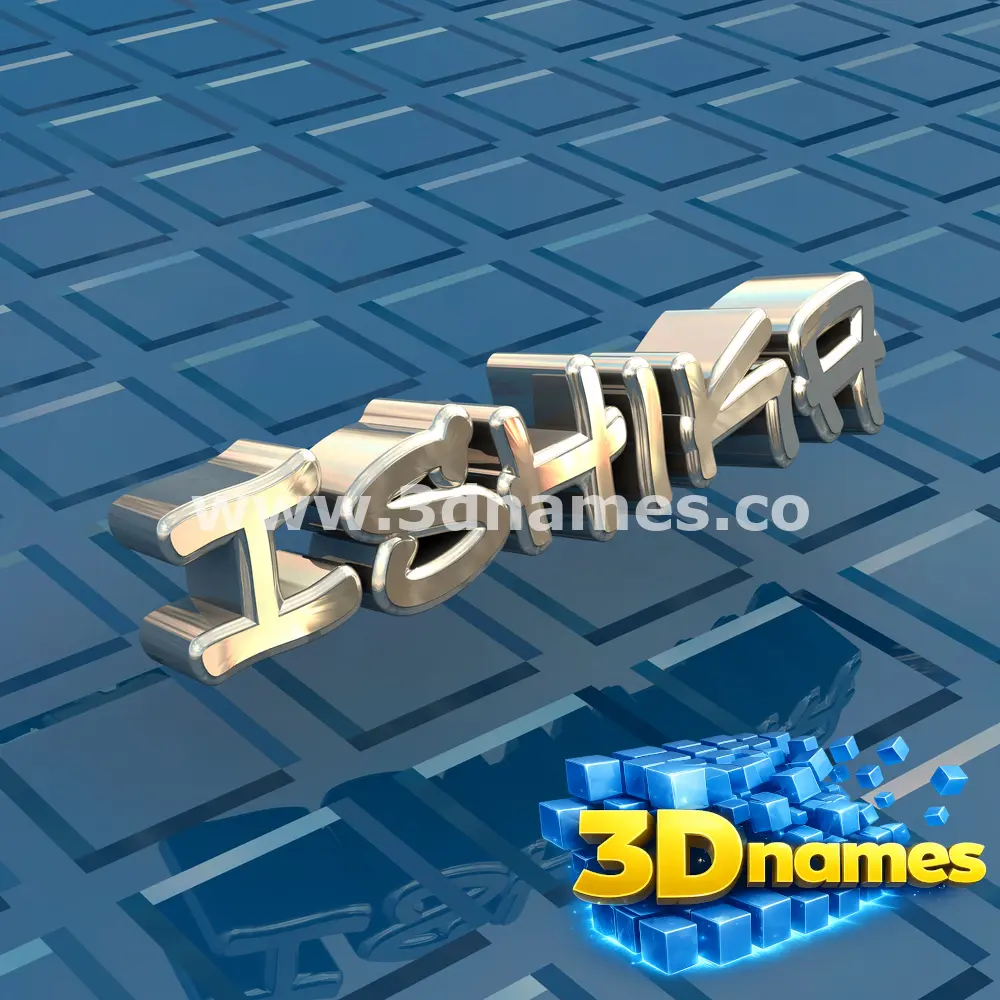 ishika in Blue Bling style - 3D name wallpaper