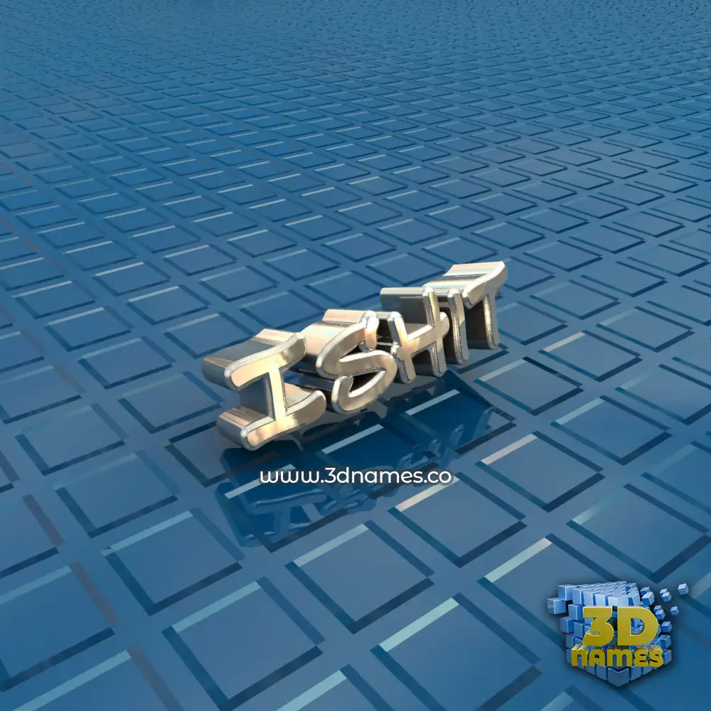 ishit in Blue Bling style - 3D name wallpaper