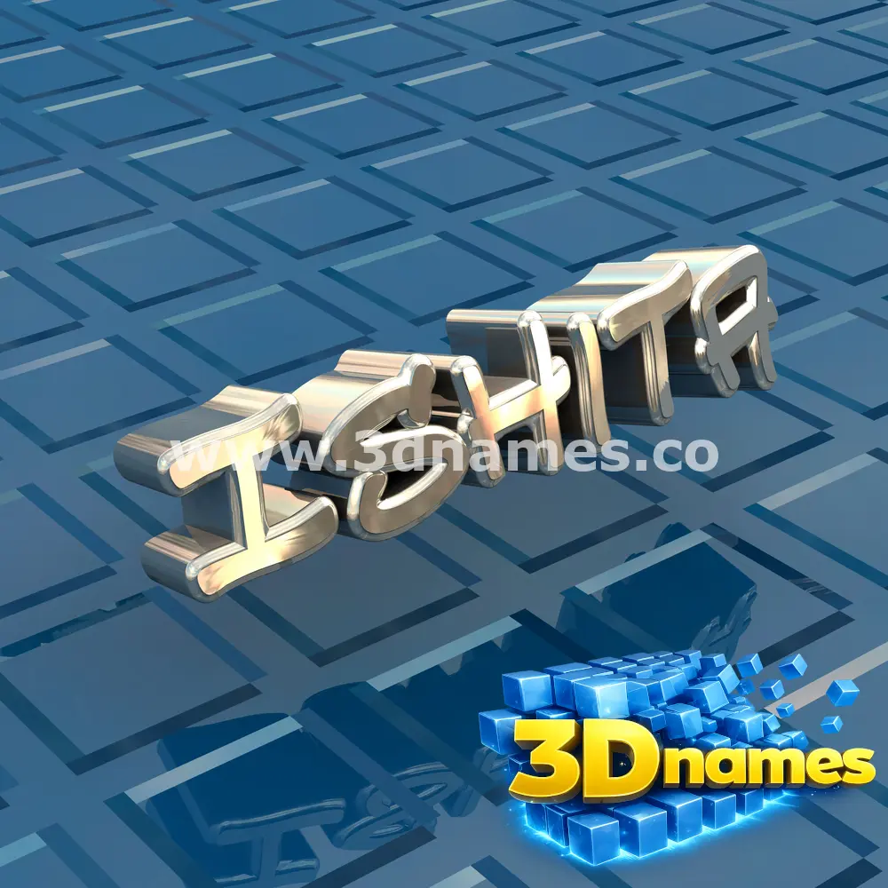 ishita in Blue Bling style - 3D name wallpaper