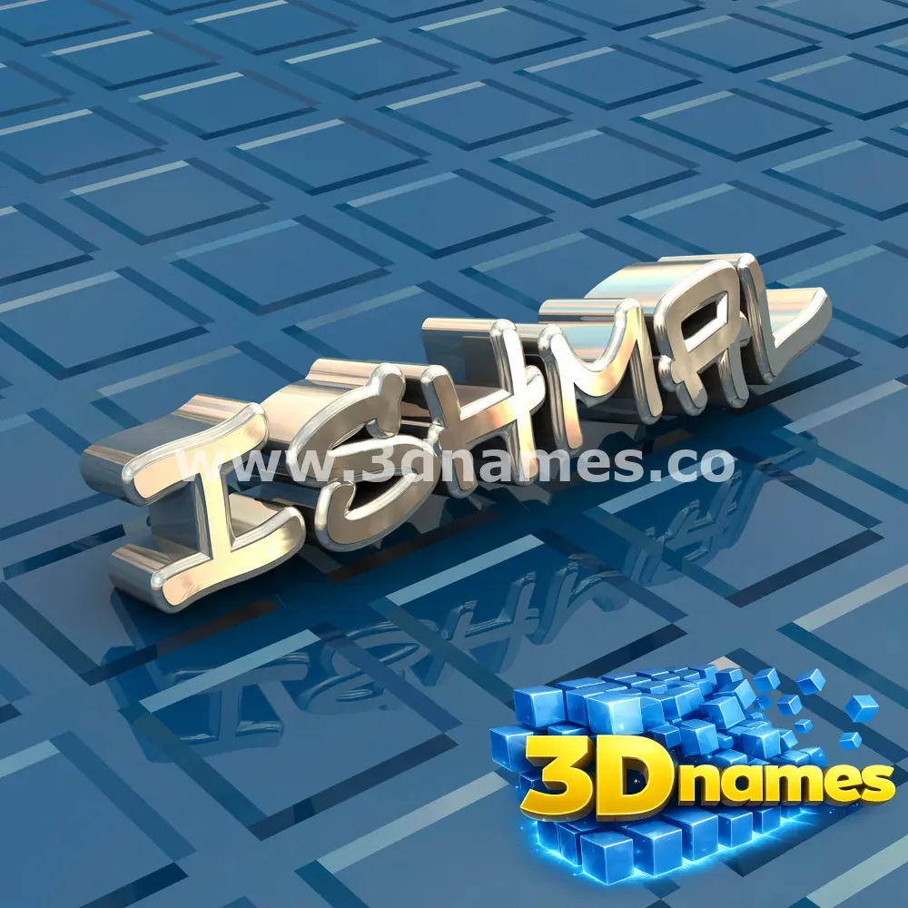 ishmal in Blue Bling style - 3D name wallpaper